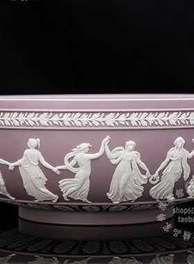 英国制紫电视柜陶瓷摆件花盆摆件