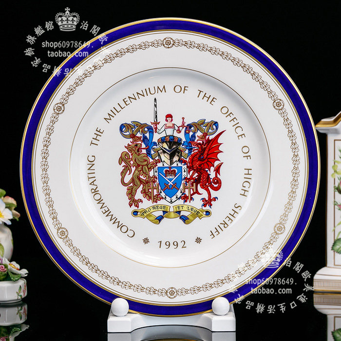 限量600 英国制 Royal Worcester 1992 皇家纪念歐式骨瓷裝飾盘