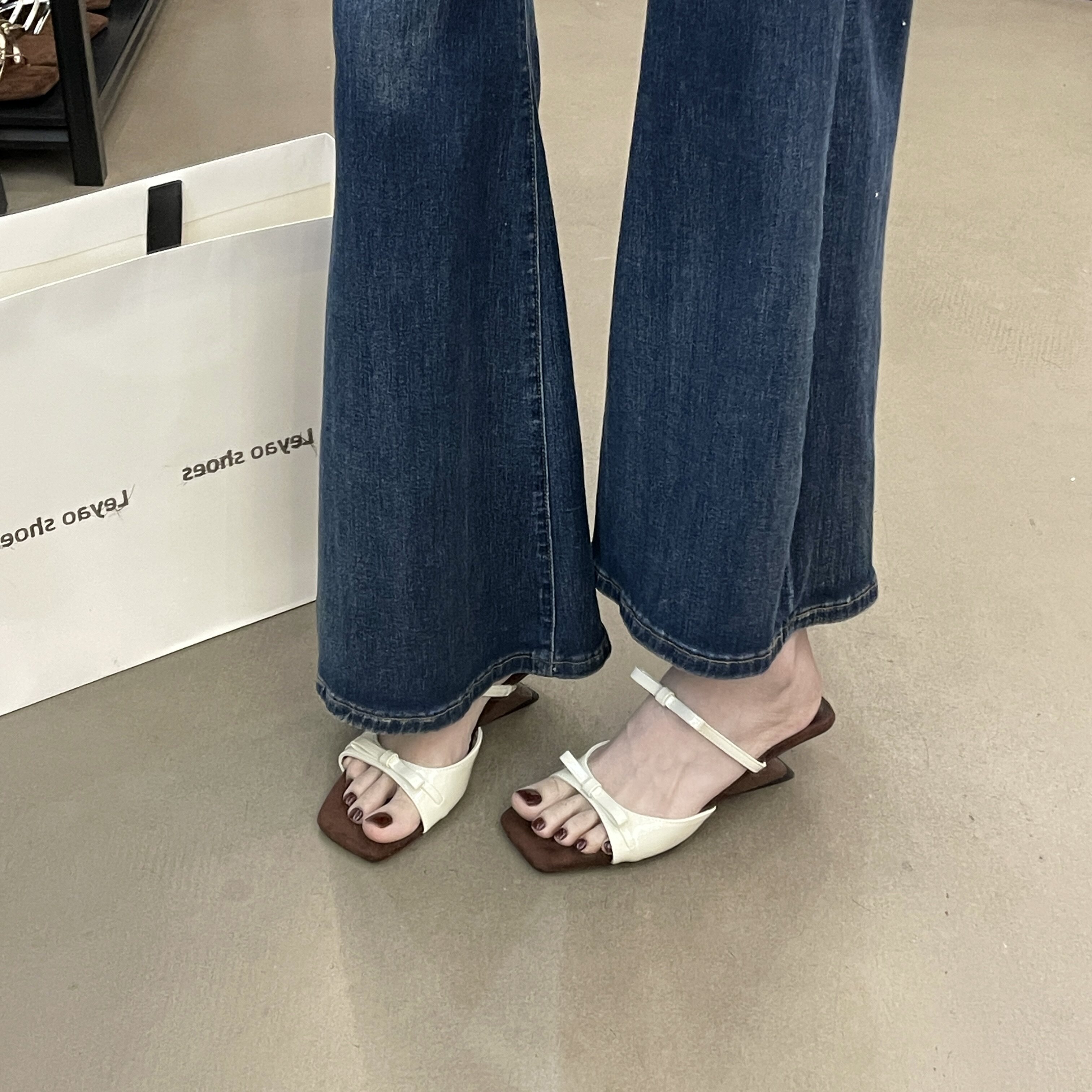 夏季韩版蝴蝶结低跟女凉拖