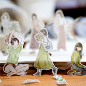 暮光沐光而行系列特油和纸胶带高颜值森系人物素材diy造景贴纸