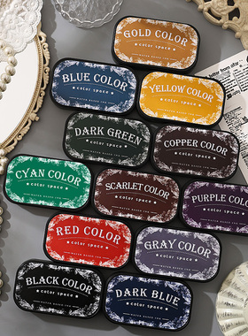 悦真彩色空间高密度彩色水性印泥 跨境ZABC复古印泥手账印章印台