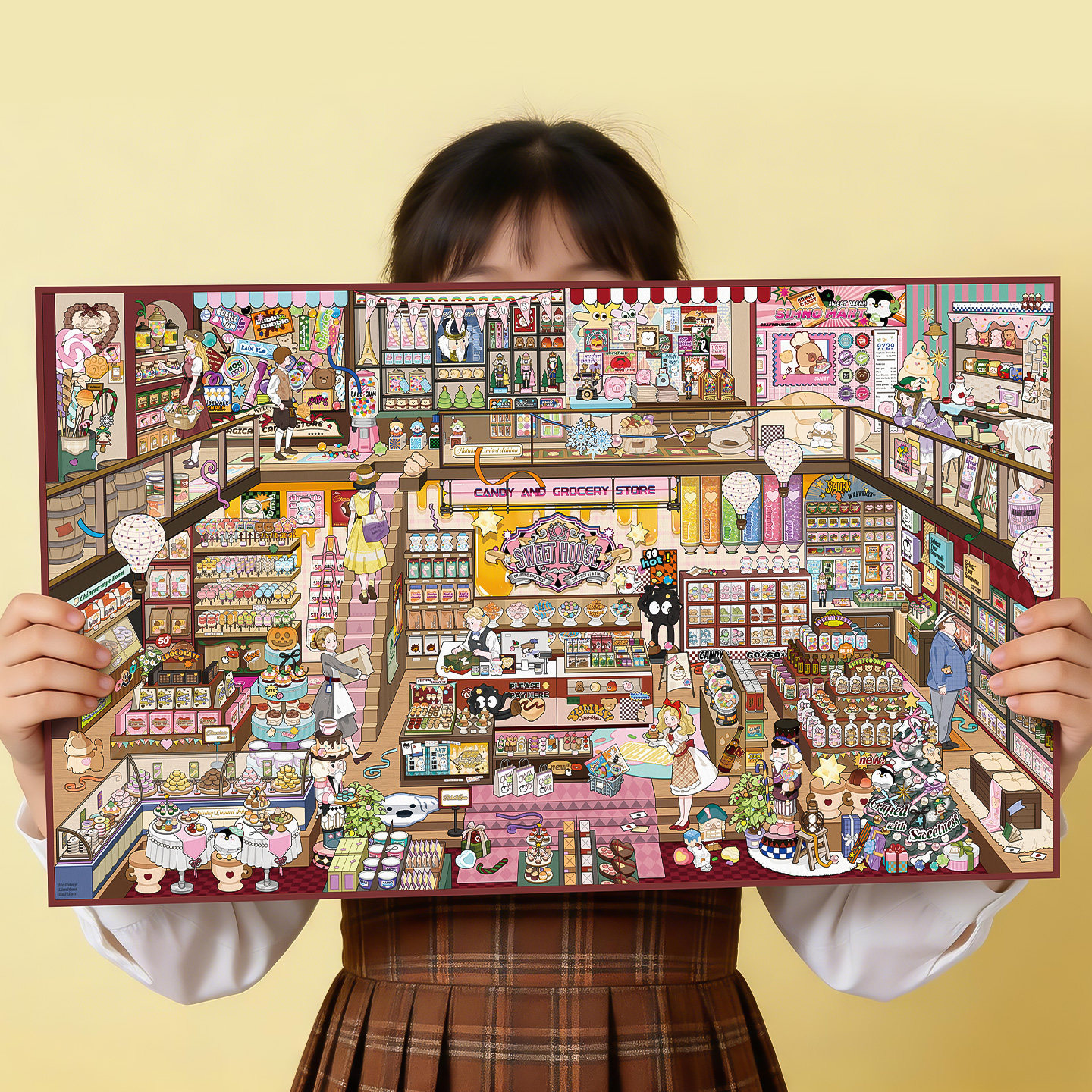 芯陌超大糖果屋造景贴纸服装店模拟生活场景手工diy手帐贴画玩具
