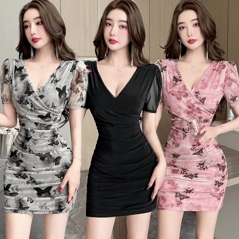 2024新款夜场包臀性感修身显瘦连衣裙桑拿小姐洗浴技师工作服女装