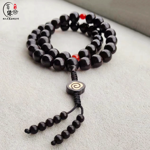 天然野生精品近正圆木鬼见念珠