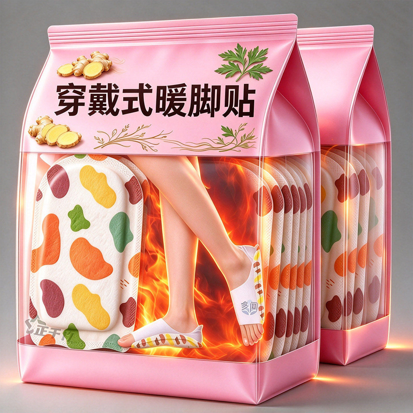 发热脚套发热鞋垫袜子穿戴式脚套冬季热敷暖脚神器暖足贴脚底暖敷