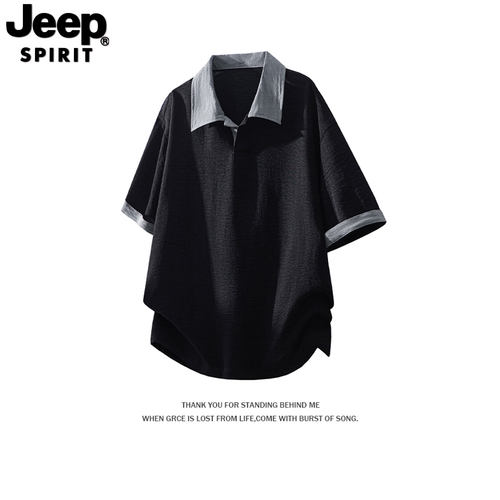 JEEP吉普凉感五分袖POLO衫男
