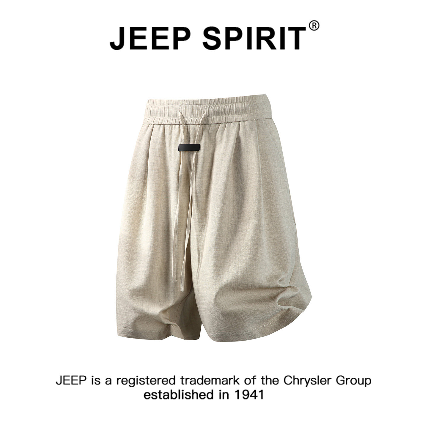 JEEPSPIRIT吉普老钱风简约纯色时尚短裤男夏季宽松休闲透气五分裤
