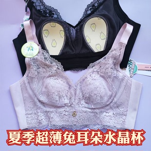 珠密琪新款6315超薄B杯兔耳朵水晶杯透气无痕无侧骨聚拢文胸内衣