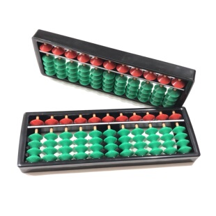 An abacus 11档塑料珠心算小算盘 彩色算盘儿童 上红下绿五珠算盘