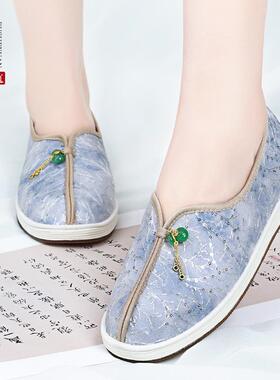 布舍元老北京布鞋女士千层底民族风平底鞋休闲汉服古风国风新中式