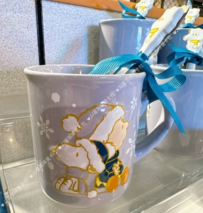 现货 日本大阪usj环球影城圣诞史努比陶瓷马克杯+勺子套装 320ml