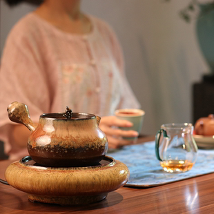 四季 茶人专用器 沫 生肖限定电陶炉红泥侧把煮茶壶静音沙铫壶套装