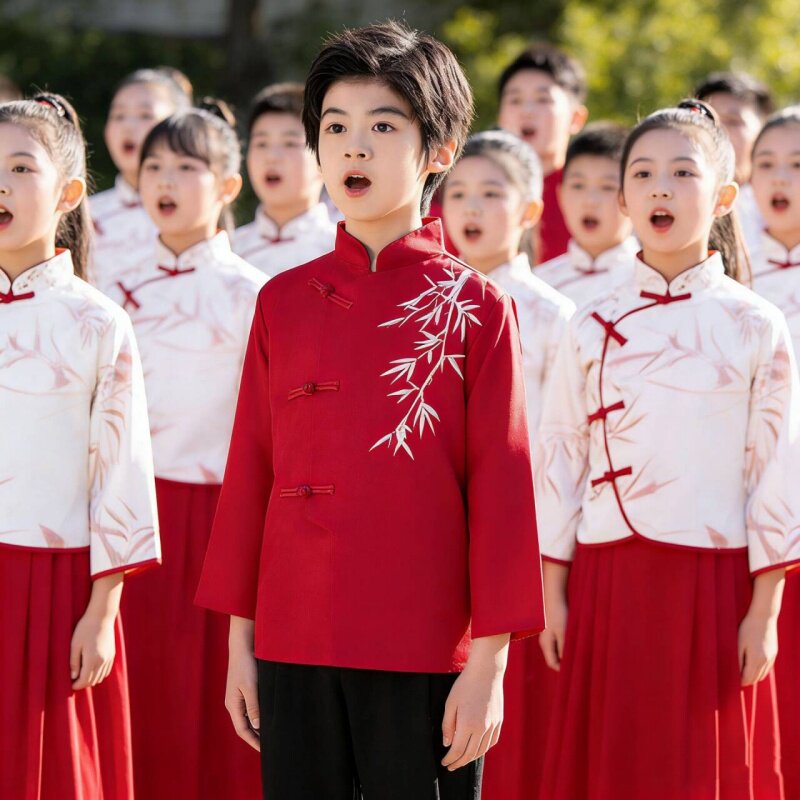 儿童合唱演出服爱国主题表演服装图片