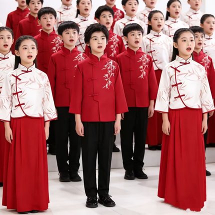 儿童合唱演出服中大童演讲礼服男运动会女童元旦古筝表演爱国服装