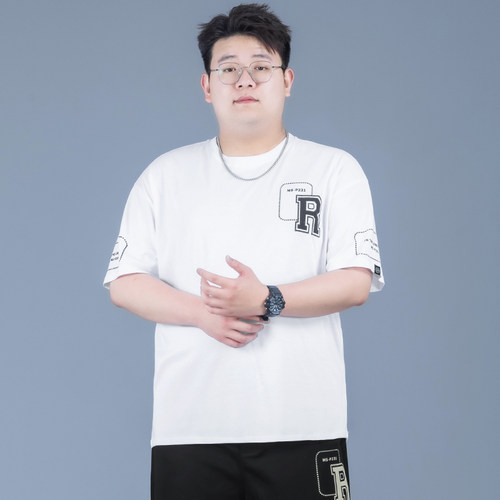 短袖休闲胖子加宽加大T恤