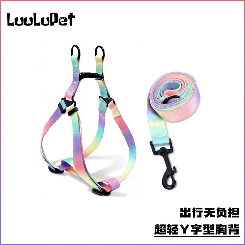 新款狗狗牵引绳宠物胸背套装遛狗
