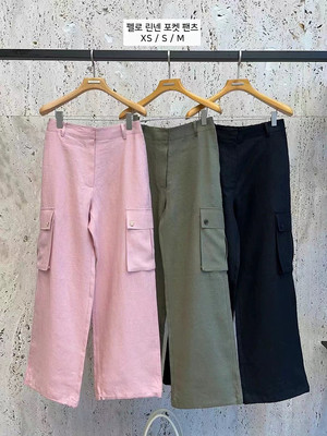 韩国blossom高腰口袋长裤