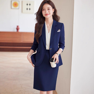 秋冬新款小西装外套女职业西服套装酒店前台珠宝店工作服高端正装