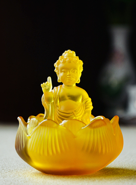 精品水琉璃太子佛宝宝佛指天指地