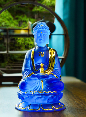 仿琉璃药师如来居家供奉平安摆件