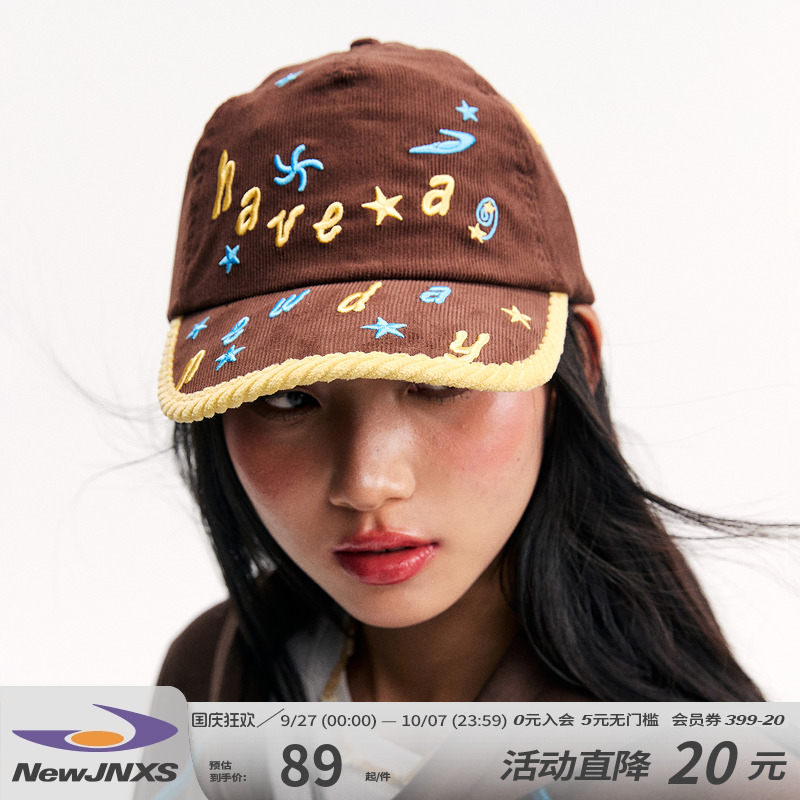 江南先生NewJNXS美式复古字母刺绣包边帽子夏休闲百搭鸭舌帽男女