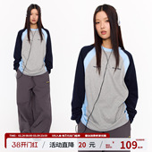 江南先生NewJNXS速干骑行长袖 T恤春秋男女情侣宽松运动拼色打底t