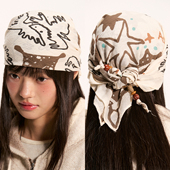 撞色串珠飞鸟丝巾复古时尚 江南先生NewJNXS 流浪者之歌 百搭方巾