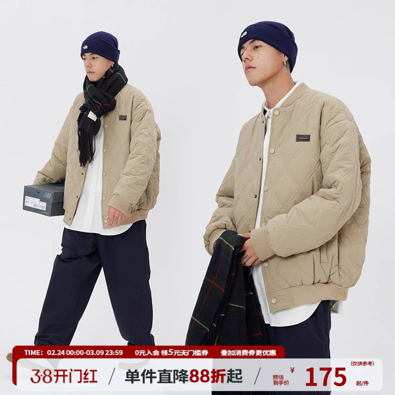 江南先生NewJNXS日系菱格冬季外套男棉衣潮牌棒球服女装工装棉服