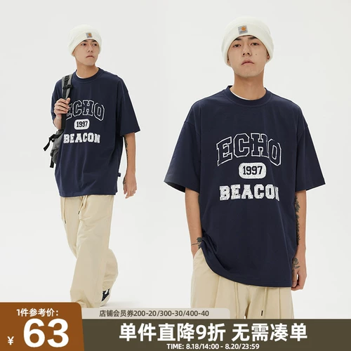 Японская футболка с коротким рукавом для влюбленных, с печатью вашего логотипа, оверсайз