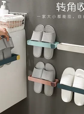 浴室拖鞋置物架 免打孔挂壁式鞋架 多层节省空间置物卫生间挂钩