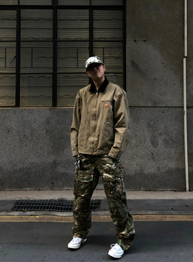 GENTNOBKIN夹克底特律翻领拉链Vinatge做旧J97卡哈特秋冬cleanfit