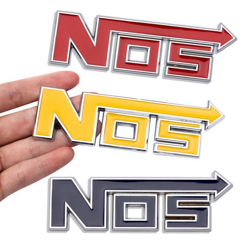 NOS氮气加速改装金属车贴  3D立体车身后尾箱贴 汽车性能装饰贴标