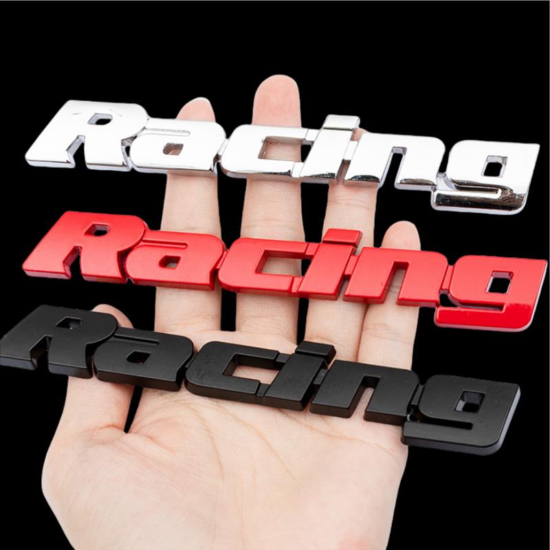 汽车竞速Racing车贴速度英文金属车标 后尾标Racing叶子板侧标贴