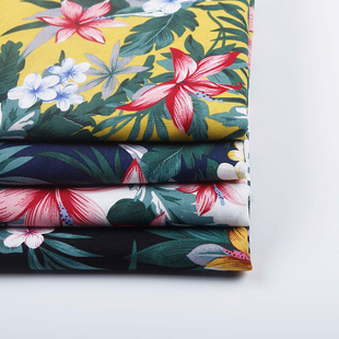 复古手工diy布料面料 多色彩花丛 印花全棉服装面料  半米价