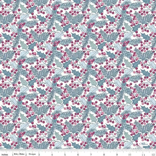 美国代购 全棉面料Christmas Winterberry Holly冬青叶与果实 DIY