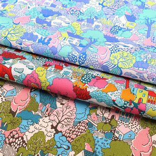 美国代购liberty20支Lasenby莱曾比棉布手工服装包袋彩色希思街景