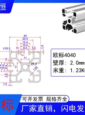 工业铝型材欧标4040铝合金铝材40*40方管工作台框架角铝支架配件