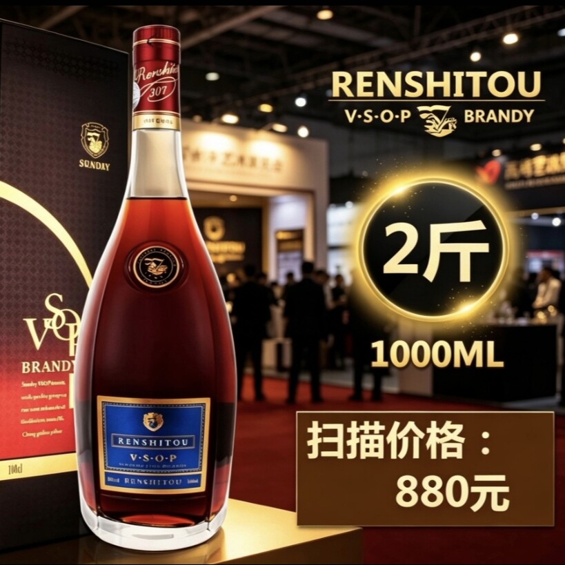 酒吧酒 法国正品进口洋酒 大瓶大容量 送礼请客 VSOP白兰地礼盒装