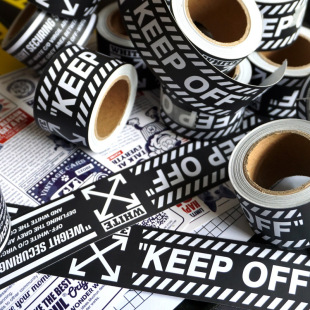 行李箱贴纸警示长条黑色KEEP OFF防水旅行箱贴警戒线胶带不留胶