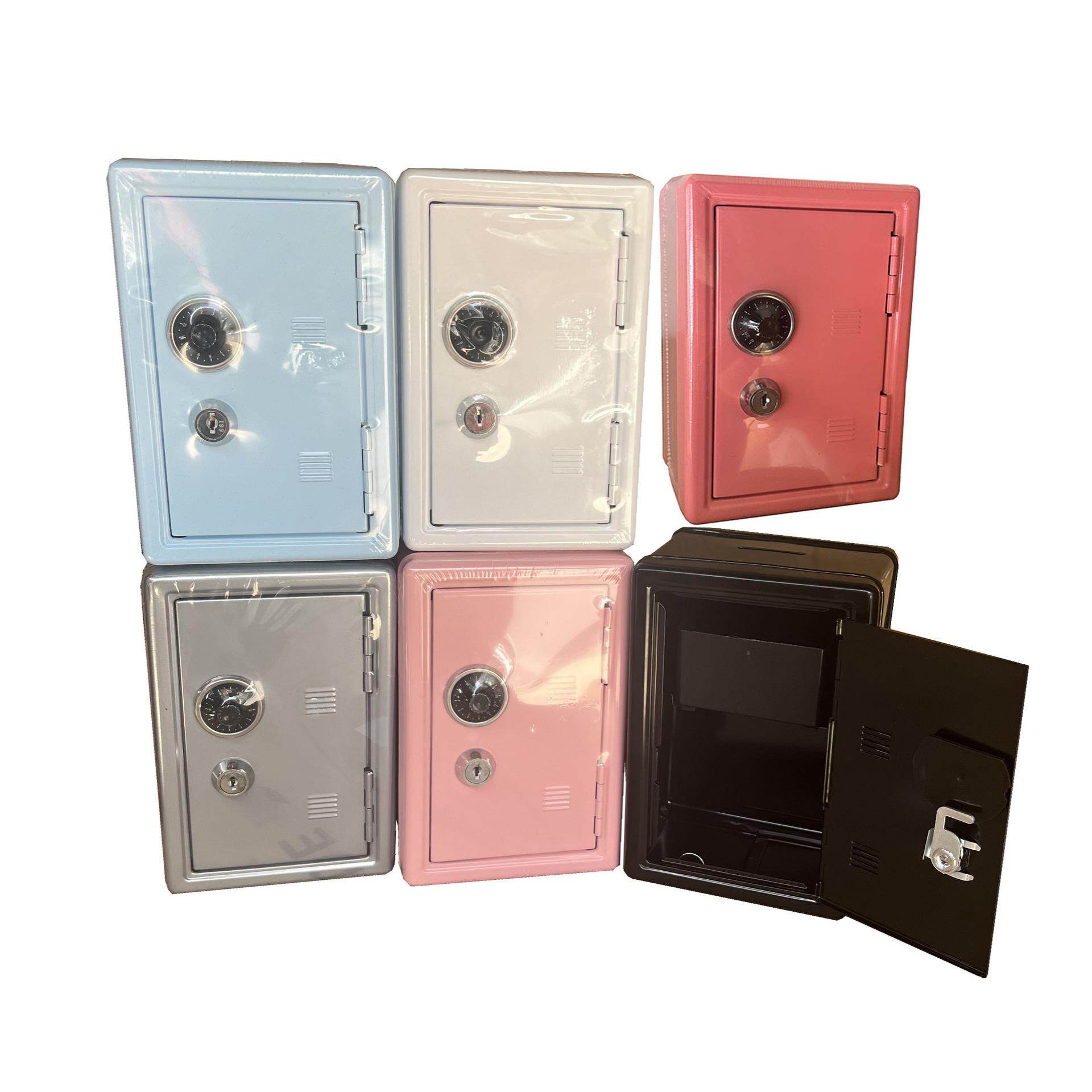 18全钢儿童储蓄罐投币保险箱微小型机械钥匙锁家用收银盒子保管箱