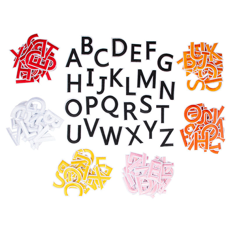 白夜班刺绣贴英文字母贴布贴电脑绣花diy熨烫补丁贴服装辅料贴布