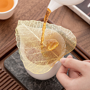 不锈钢茶漏茶滤泡茶配件公道杯滤茶器功夫茶具用品叶片过滤网分茶