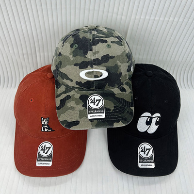 47Brand重工刺绣软顶O棒球帽