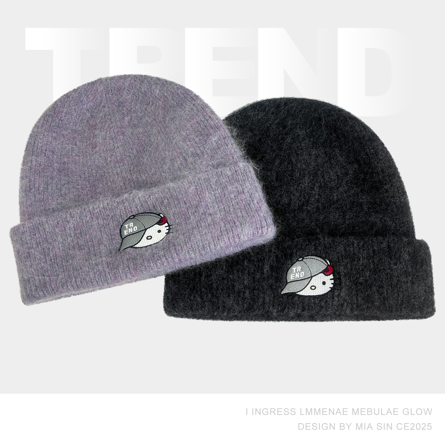 韩国可爱KT猫软糯秋冬针织帽子女