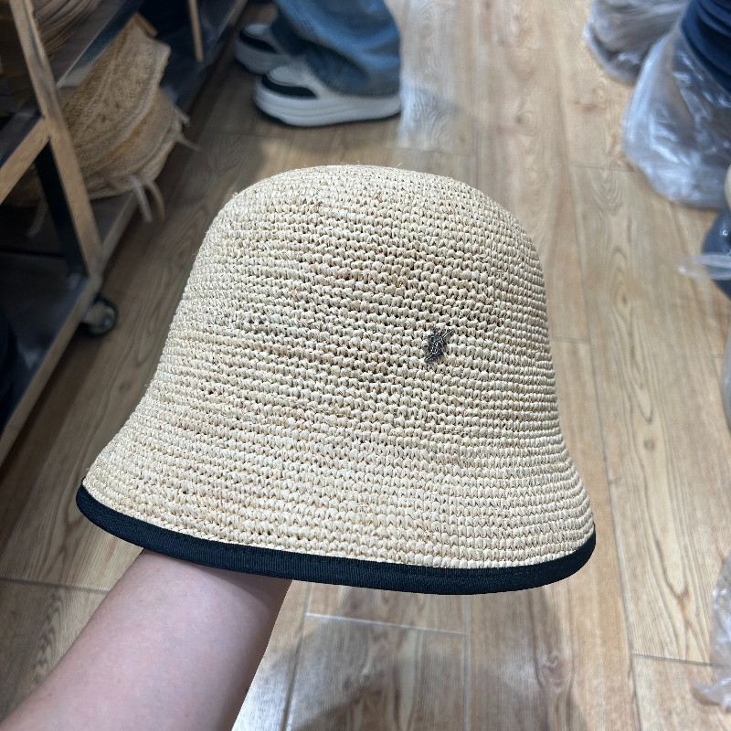 手工钩针拉菲草夏季出游渔夫帽女