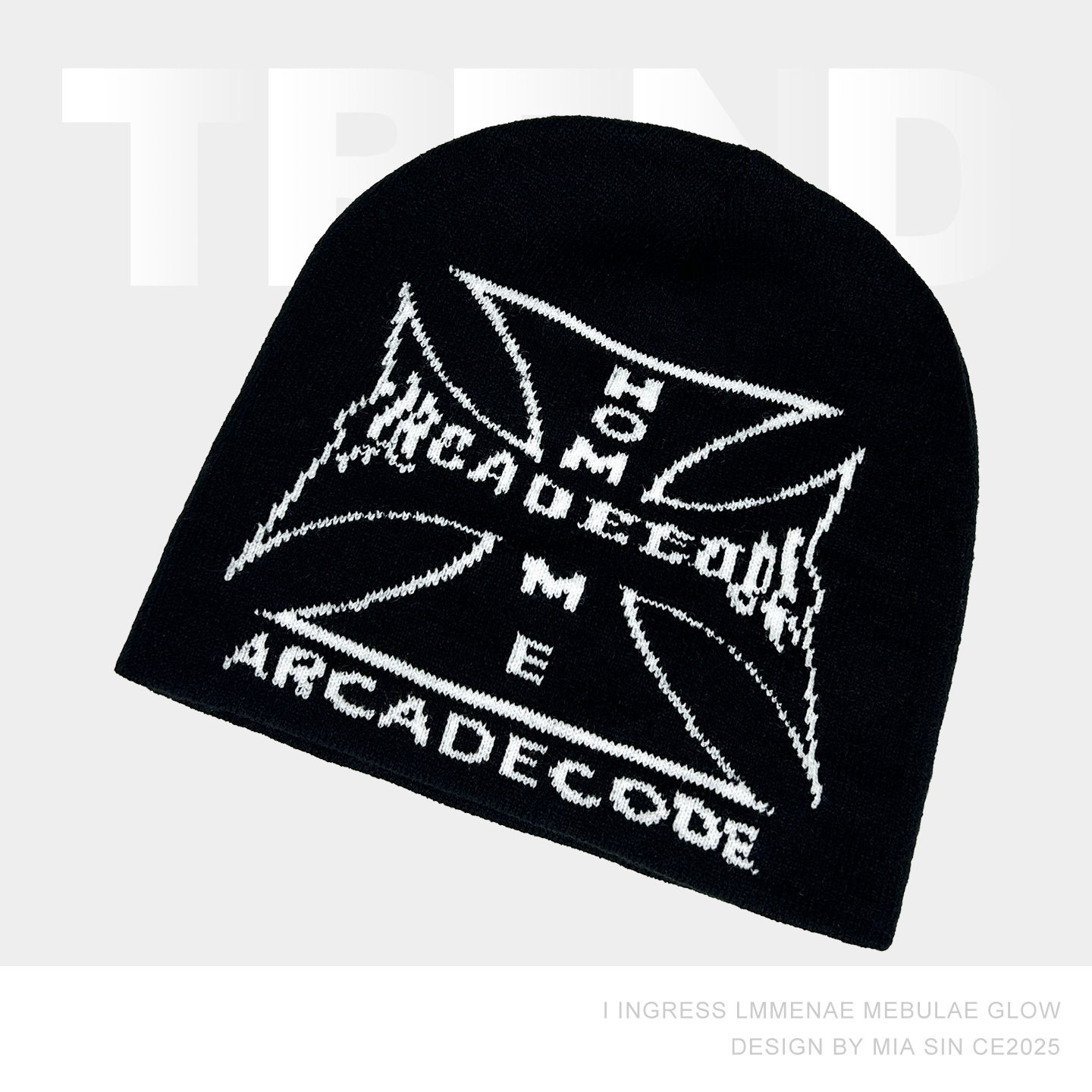 美式潮牌字母十字架情侣针织冷帽