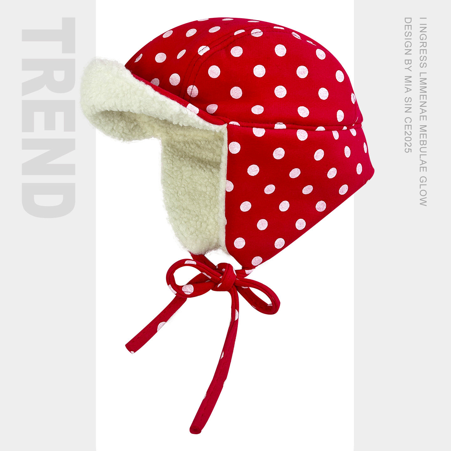 韩国可爱波点双面羊羔绒雷锋帽女