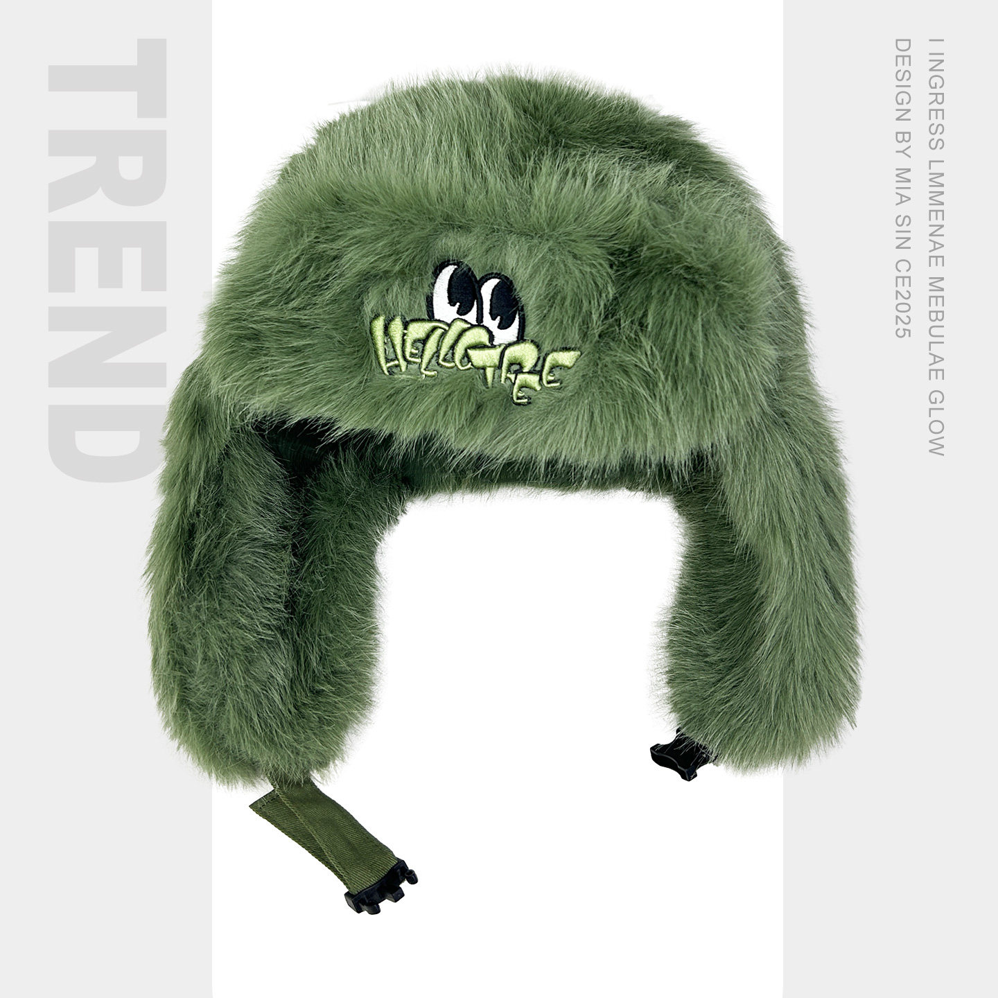 韩国毛绒怪兽眼睛保暖雷锋帽子女