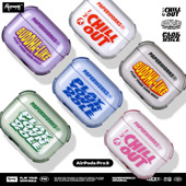PAPERWORKS原创透明英文图案透黑透绿透紫软壳耳机套耳机壳适用于苹果AirPodsPro3代2025款