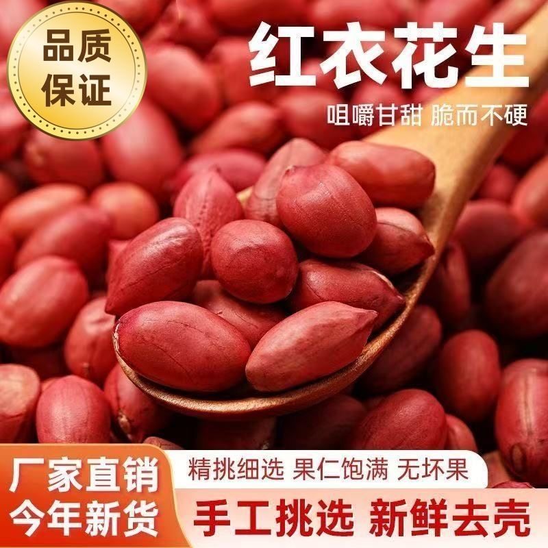新货红皮花生米农家四粒红小粒新鲜五谷杂粮花生自销商用批发囤货